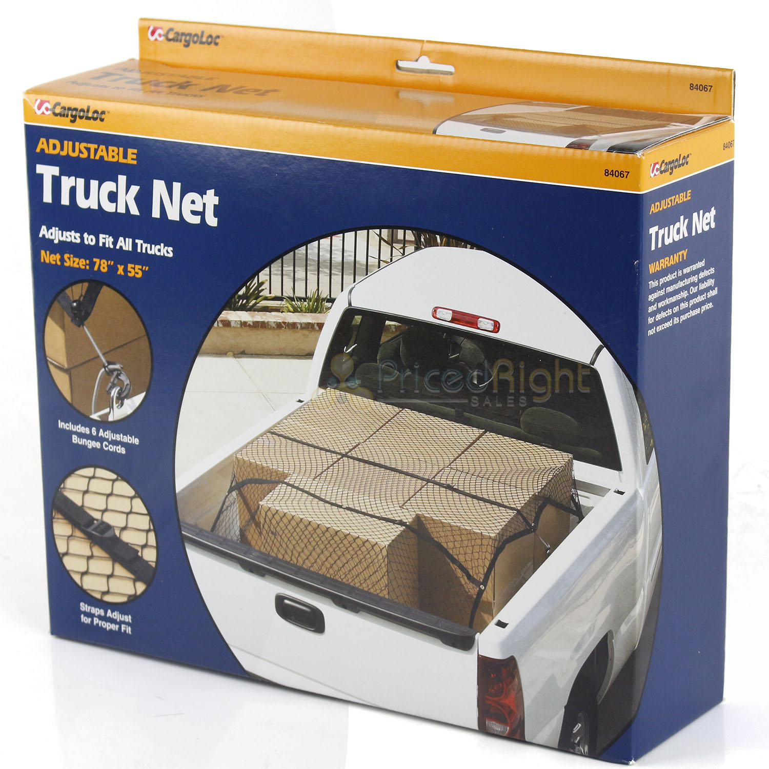 CargoLoc Adjustable Truck Cargo Net Universal 78" x 55" Bed Tie Down
